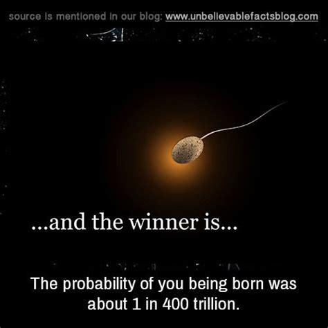 what are the odds of being born|the probability of being born.